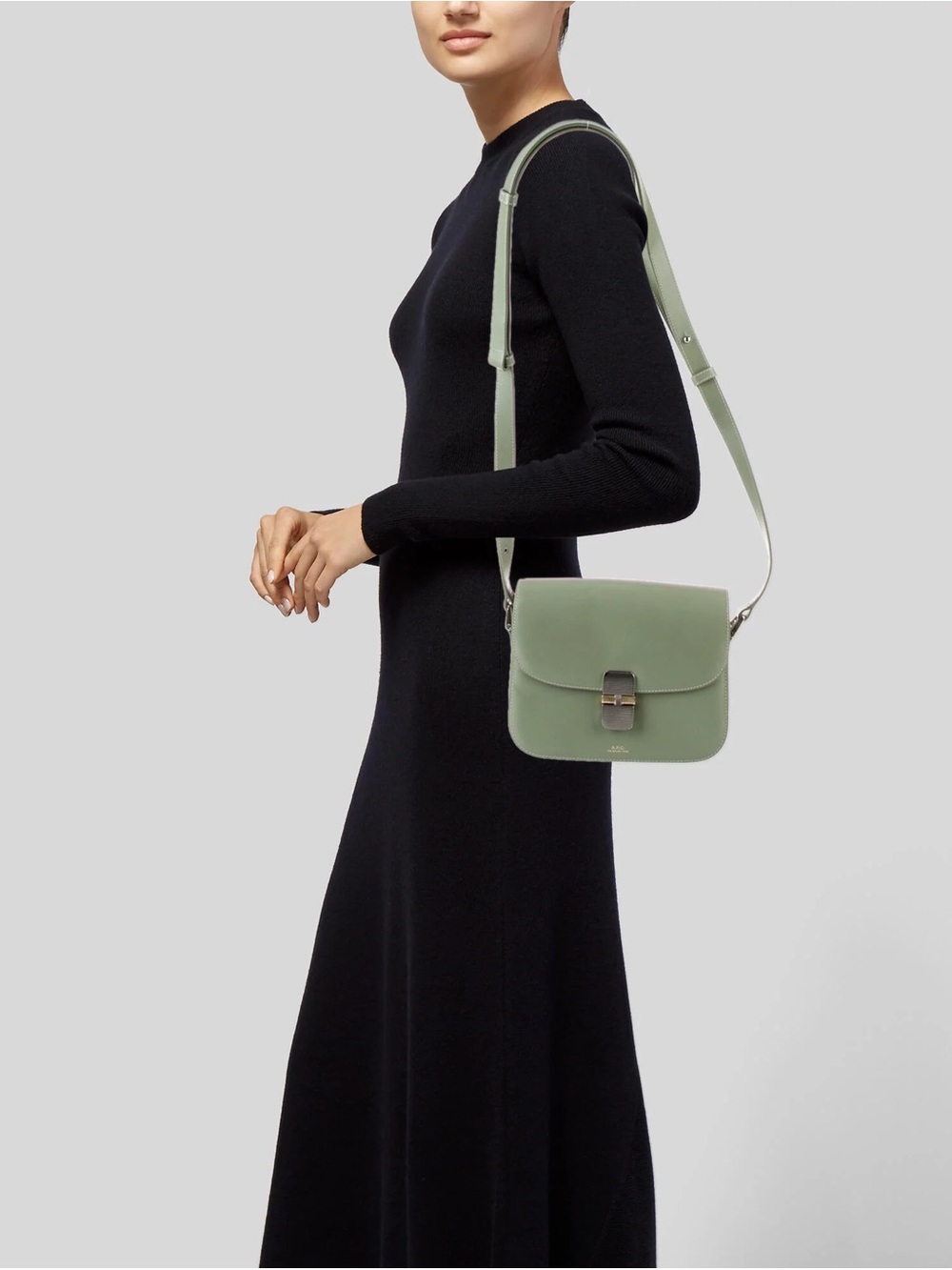 KDB Sage Green Leather Crossbody Bag